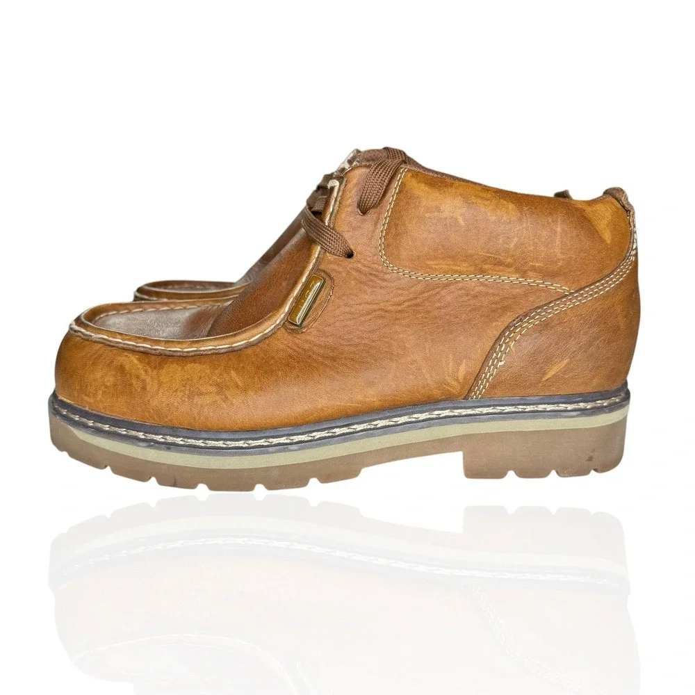 Lugz Strutt Shoes Mens 8 Tan Leather Lace Up Chukka Boots‎ Casual Comfort Y2K